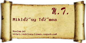 Miklósy Tímea névjegykártya